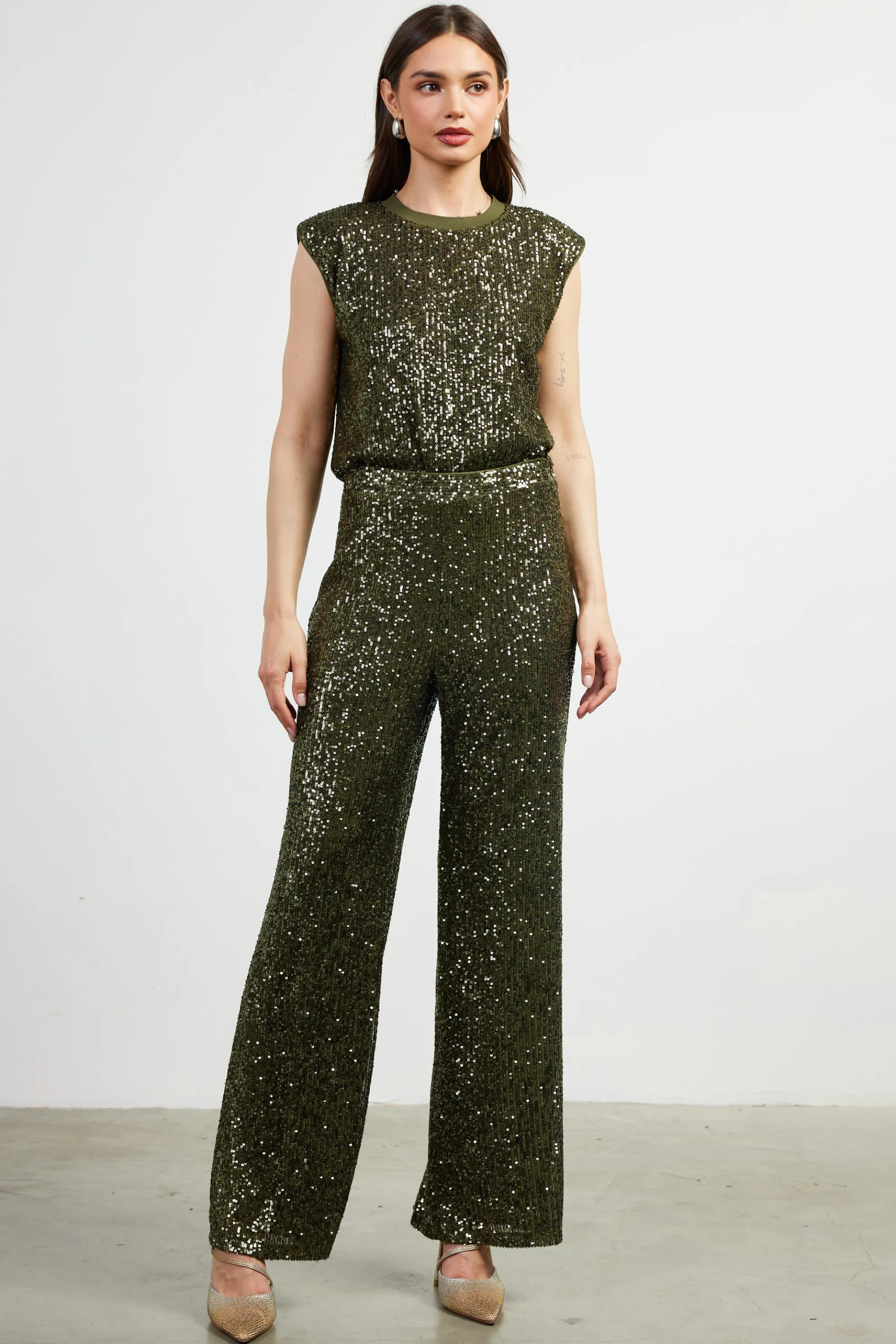 Sequin Flared Pants