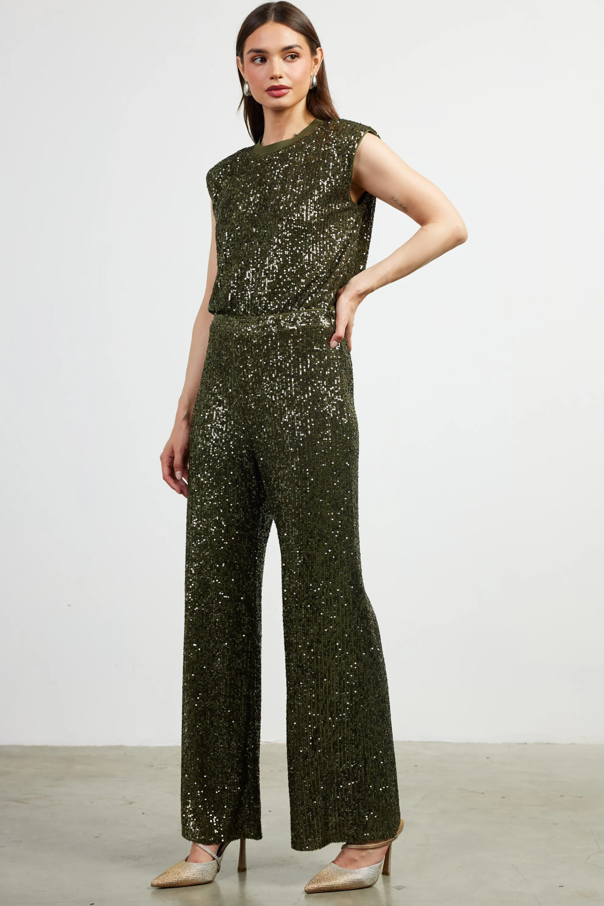 Sequin Flared Pants