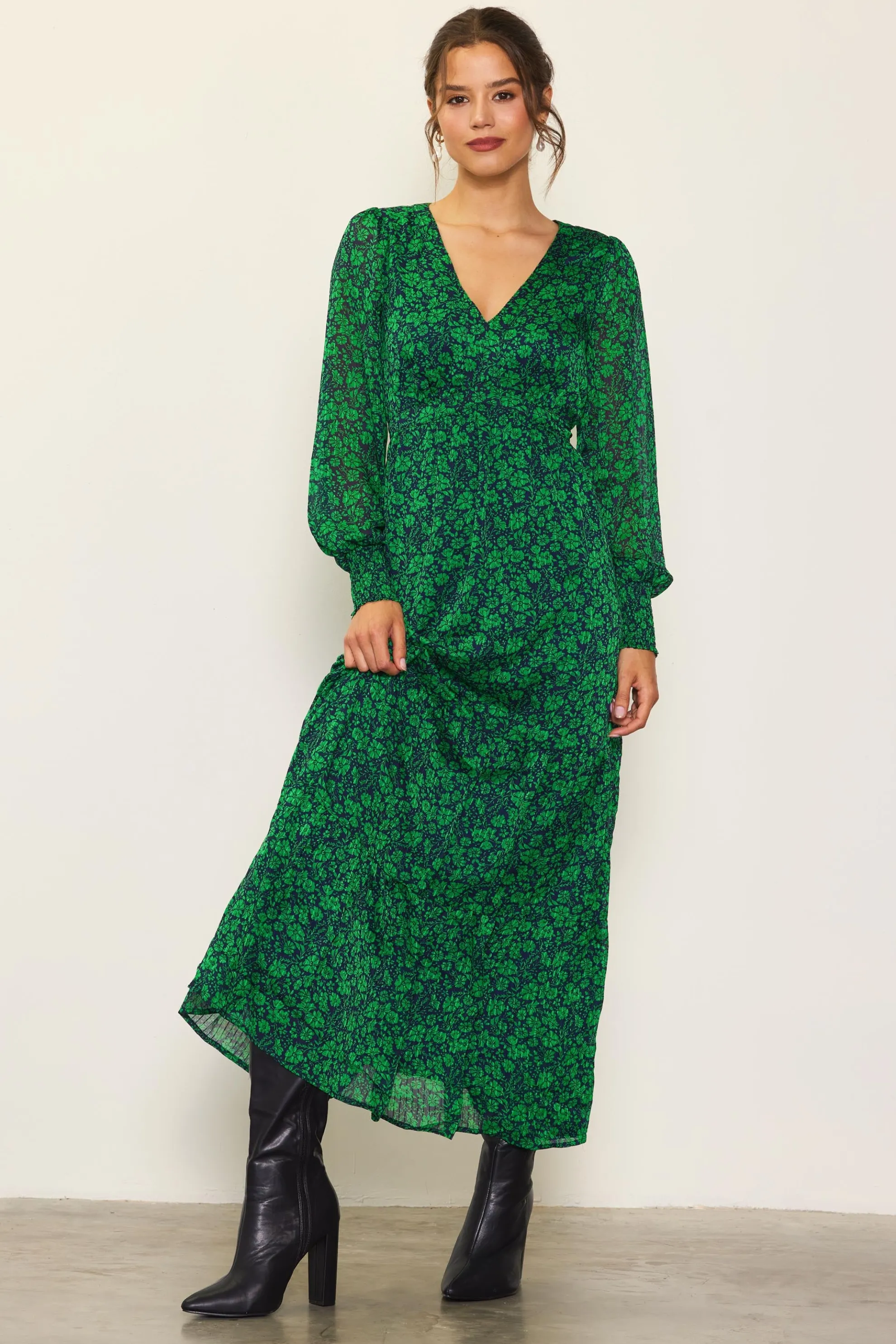 Lily Print Longsleeve Maxi Dress